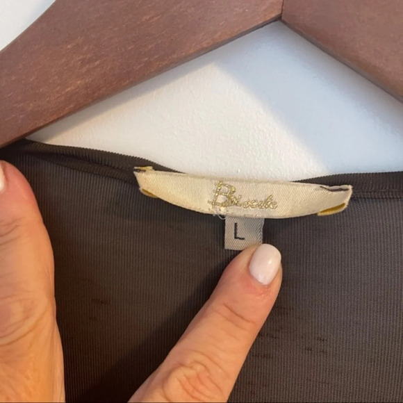 Dress mesh (no transparent) brown L elastan Biscotte - Picture 4 of 6